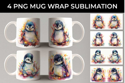 Christmas Penguin Animal PNG Mug Wrap Sublimation Bundle
