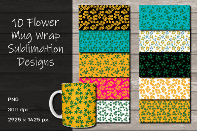 Flower Mug Sublimation Design 15 oz.