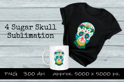 Sugar Skull Sublimation PNG Design