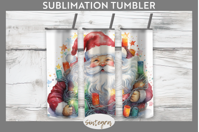 Christmas Santa Claus Entangled Tumbler Sublimation 20 oz Skinny