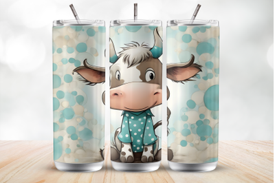 Cute Cow 20 Oz Tumbler Wrap Sublimation Design