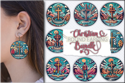 Christian Round Earring Sublimation