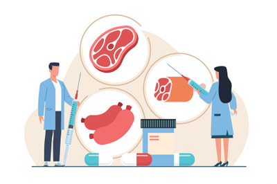 Gmo farmed meat in medical lab Injecting antibiotics&2C; hormones into me