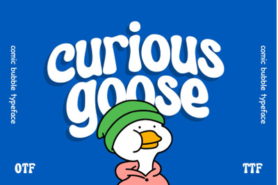 Curious Goose Font, Groovy Typeface, OTF, TT, SVG, Glowforge, Bubble
