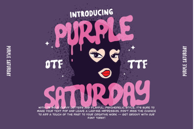 Purple Saturday Font, OTF, TTF, SVG Font, Font for Cricut, Glowforge
