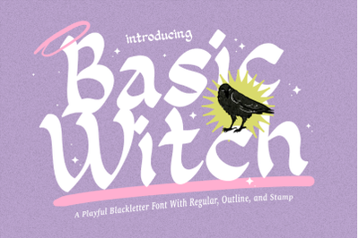 Basic Witch - Blackletter Font, Old English Font, Cute Font, Witch