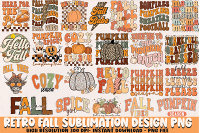 Retro Fall Png Bundle