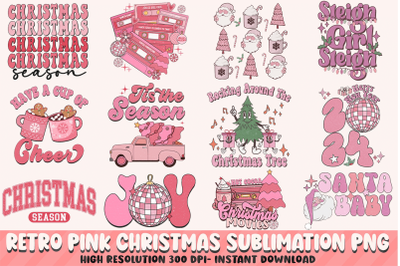 Pink Christmas png Bundle