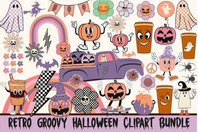 Retro Halloween Clipart Bundle