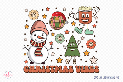 Groovy Christmas Vibes PNG Sublimation