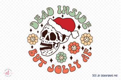 Dead Inside but Jolly Af PNG Groovy Christmas