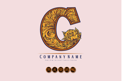 Royal renaissance classic C lettering monogram logo