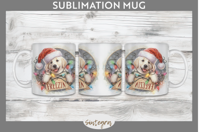 Christmas Vintage Freezin&#039; Lab Entangled Mug Wrap Sublimation