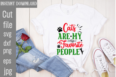 Cats Are My Favorite People SVG cut file&2C;Cat Christmas Ornament Svg Bu