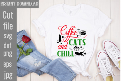 Coffee Cats and Chill SVG cut file&2C;Cat Christmas Ornament Svg Bundle C