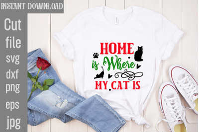 Home is Where My Cat is SVG cut file&2C;Cat Christmas Ornament Svg Bundle