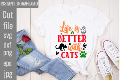 Life is Better with Cats SVG cut file&2C;Cat Christmas Ornament Svg Bundl