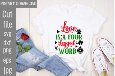 Love is a Four Legged Word SVG cut file&2C;Cat Christmas Ornament Svg Bun