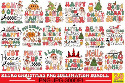 Retro Christmas Png Sublimation Bundle,20 designs,on sell design,big s