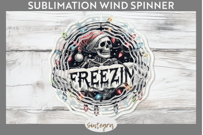 Christmas Freezin&#039; Skeleton Entangled Wind Spinner Sublimation