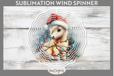Christmas Horse Animal Entangled in Lights Wind Spinner Sublimation