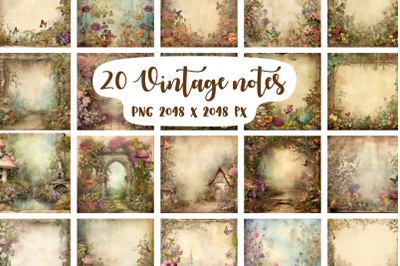 20 Vintage fairies scrapbooking paper