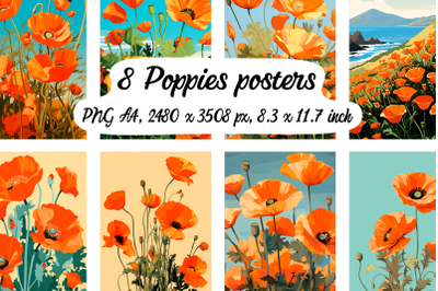 8 Poppies posters