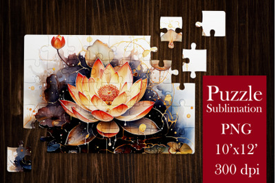 Lotus Flower Puzzle PNG |Kids Puzzles Sublimation 2