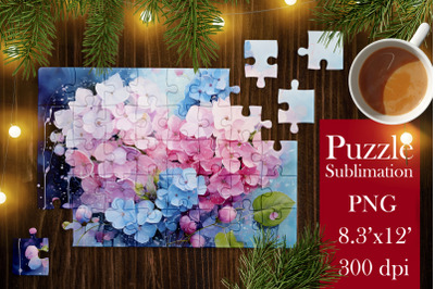 Hydrangea Puzzle PNG |Kids Puzzles Sublimation 2
