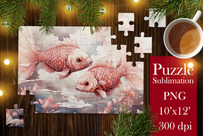 Koi Fish Puzzle PNG |Kids Puzzles Sublimation 3