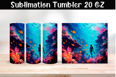 Undersea world Sublimation Tumbler Wrap 20 oz