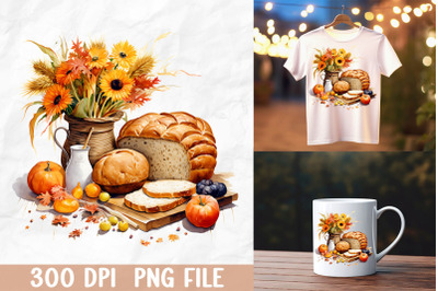 Autumn Breads and Sunflower Design