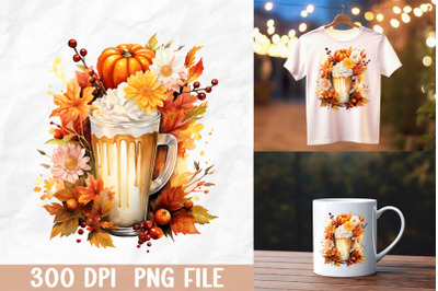 Beer and Autumn Leaves Design