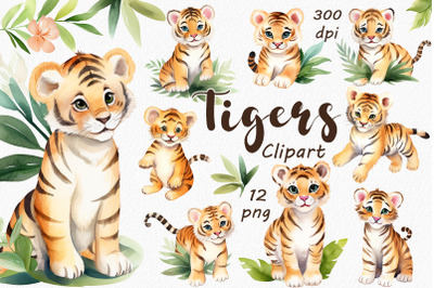 Watercolor Tiger Clipart