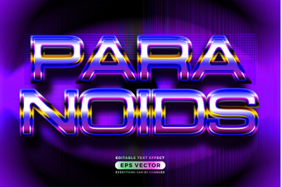 Retro text effect paranoids futuristic editable 80s classic style