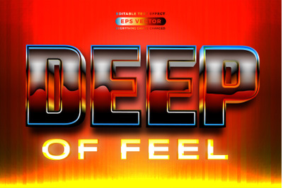 Retro text effect deep of feel futuristic editable 80s classic style w