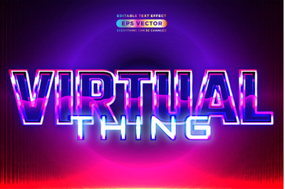 Retro text effect virtual thing futuristic editable 80s classic style