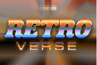 Retro text effect retro verse futuristic editable 80s classic style wi
