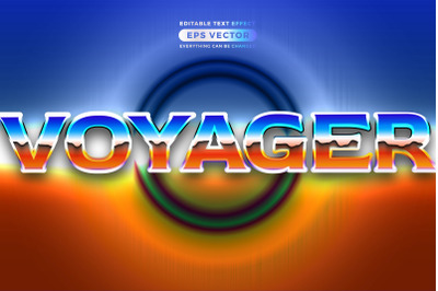 Retro text effect voyager futuristic editable 80s classic style with e