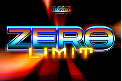 Retro text effect zero limit futuristic editable 80s classic style wit