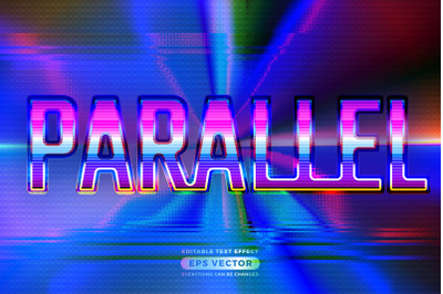 Retro text effect parallel futuristic editable 80s classic style with