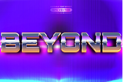 Retro text effect beyond futuristic editable 80s classic style with ex