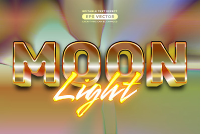 Retro text effect moonlight futuristic editable 80s classic style