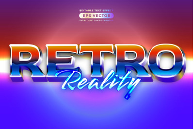 Retro text effect retro reality futuristic editable 80s classic style