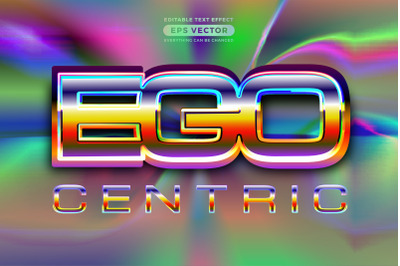 Retro text effect ego centric futuristic editable 80s classic style wi