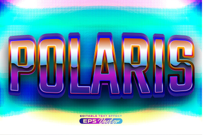 Retro text effect polaris futuristic editable 80s classic style with e