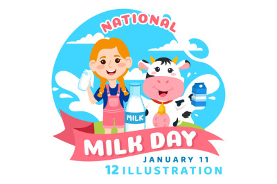 12 National Milk Day Illustration