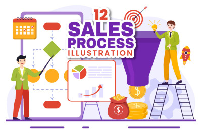 12 Sales Process Illustration