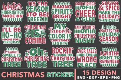 Christmas Sticker SVG Bundle