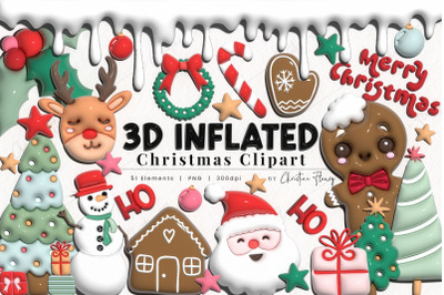 3D Inflated Christmas Clipart